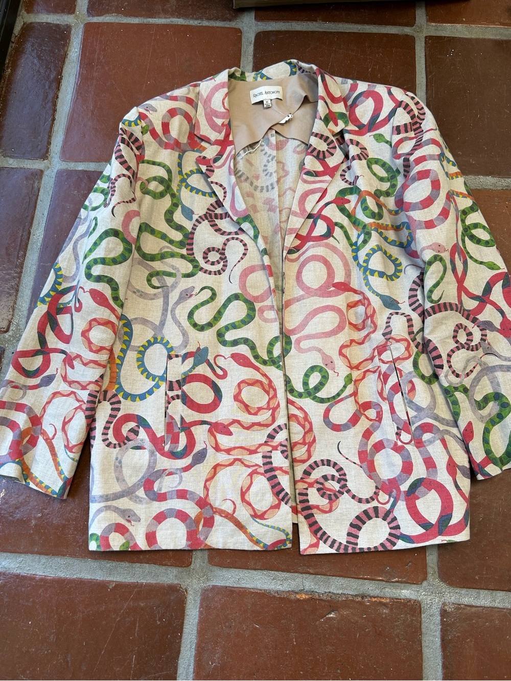 Rachel Antonoff Multicolor Printed Linen Jacket